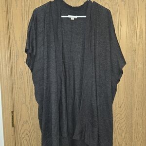 LOFT Dark Gray Open-Front Cardigan